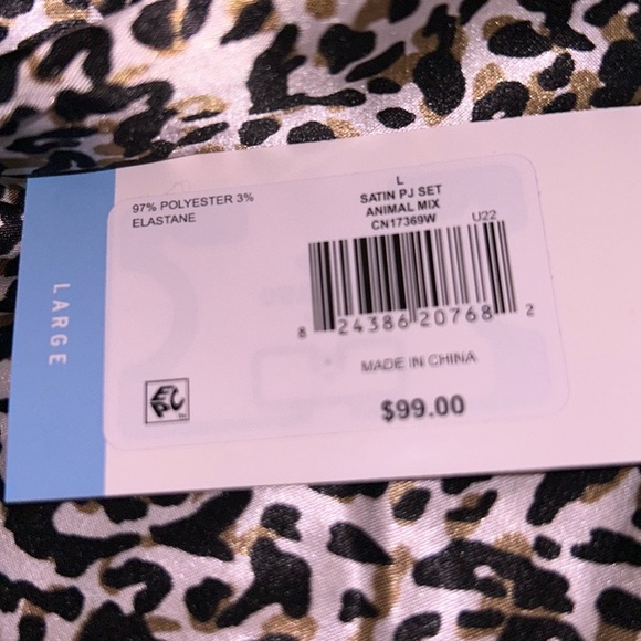 NWT B.B.Dakota animal print l/s top& short 2piece pj set , 1 issue. See below - Picture 4 of 4